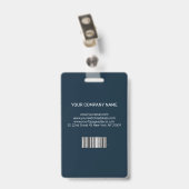 Badge Carte d'identité professionnelle Damas (Arrière avec clip)