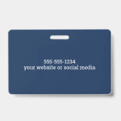 Badge Carte d'identité professionnelle de garde de sécur (Arrière)