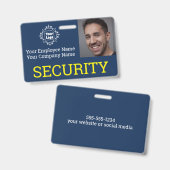 Badge Carte d'identité professionnelle de garde de sécur (Avant & arrière)