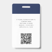 Badge Carte d'identité professionnelle de la marine mode (Arrière)