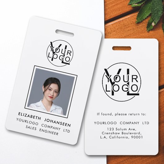 Badge Carte d'identité professionnelle de l'employé avec