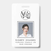 Badge Carte d'identité professionnelle de l'employé avec (Avant)