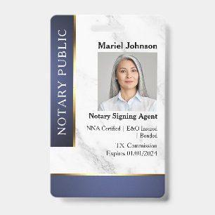 Badge Carte d'identité professionnelle de notaire en mar