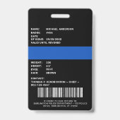 Badge Carte d'identité professionnelle de police de l'ap (Arrière)