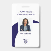 Badge Carte d'identité professionnelle de sécurité blanc (Avant)