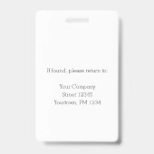 Badge Carte d'identité professionnelle de studio photo m (Arrière)