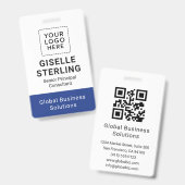 Badge Carte d'identité professionnelle d'entreprise Code (Avant & arrière)