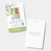 Badge Carte d'identité professionnelle élégante avec ver (Avant & arrière)