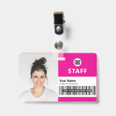 Badge Carte d'identité professionnelle Fuchsia ID du per (Avant avec clip)