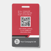 Badge Carte d'identité professionnelle grise foncée avec (Arrière)