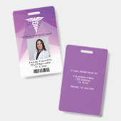 Badge Carte d'identité professionnelle infirmière enregi (Avant & arrière)