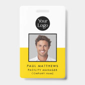 Badge Carte d'identité professionnelle Jaune Moutarde av (Avant)