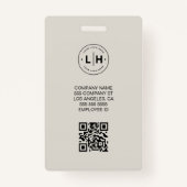 Badge Carte d'identité professionnelle Logo moderne Pers (Dos)