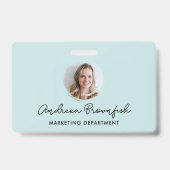 Badge Carte d'identité professionnelle Logo Photo Vert M (Avant)