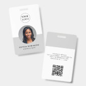 Badge Carte d'identité professionnelle Logo QR Code Mini (Avant & arrière)