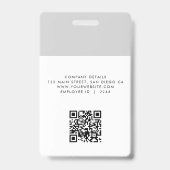 Badge Carte d'identité professionnelle Logo QR Code Mini (Arrière)