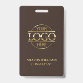 Badge Carte d'identité professionnelle marron et or avec (Arrière)
