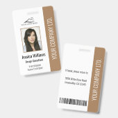 Badge Carte d'identité professionnelle marron moderne pe (Avant & arrière)