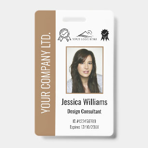 Badge Carte d'identité professionnelle marron personnali