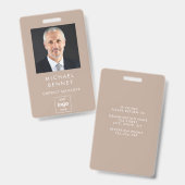 Badge Carte d'identité professionnelle marron simple mod (Avant & arrière)