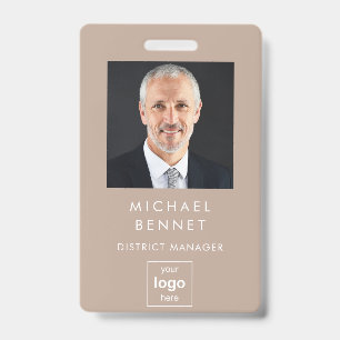 Badge Carte d'identité professionnelle marron simple mod