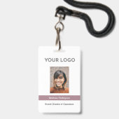 Badge Carte d'identité professionnelle Mauve (Avant avec lanière)