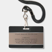 Badge Carte d'identité professionnelle médicale Caducée  (Arrière avec lanière)