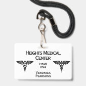 Badge Carte d'identité professionnelle médicale double f (Avant avec lanière)