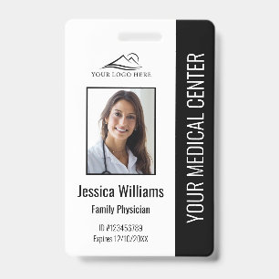Badge Carte d'identité professionnelle médicale noire