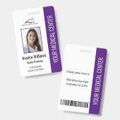 Badge Carte d'identité professionnelle médicale violette (Avant & arrière)