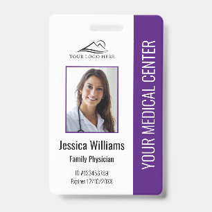 Badge Carte d'identité professionnelle médicale violette