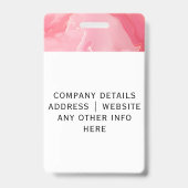 Badge Carte d'identité professionnelle minimaliste rose (Arrière)