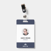 Badge Carte d'identité professionnelle moderne (Avant avec clip)