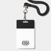 Badge Carte d'identité professionnelle moderne avec code (Arrière avec lanière)