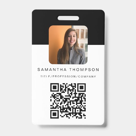 Badge Carte d'identité professionnelle moderne avec code (Avant)