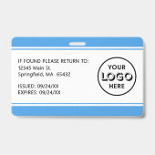 Badge Carte d'identité professionnelle moderne avec code (Arrière)