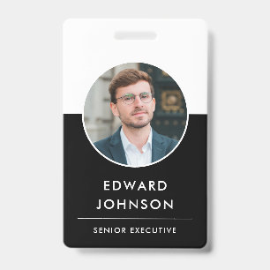 Badge Carte d'identité professionnelle moderne avec code