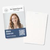 Badge Carte d'identité professionnelle moderne avec code (Avant & arrière)