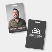 Badge Carte d'identité professionnelle moderne avec gran (Recto et verso)