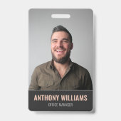 Badge Carte d'identité professionnelle moderne avec gran (Face)