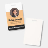 Badge Carte d'identité professionnelle moderne blanche p (Avant & arrière)