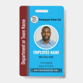 Badge Carte d'identité professionnelle moderne bleu et b (Avant)