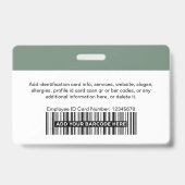 Badge Carte d'identité professionnelle moderne de sécuri (Arrière)