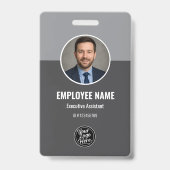 Badge Carte d'identité professionnelle moderne gris fonc (Avant)