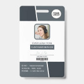 Badge Carte d'identité professionnelle moderne gris fonc (Avant)