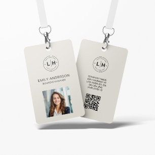 Badge Carte d'identité professionnelle moderne Logo Phot