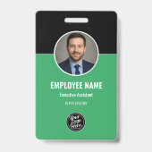 Badge Carte d'identité professionnelle moderne noire et (Avant)
