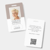 Badge Carte d'identité professionnelle moderne Nom de l' (Avant & arrière)