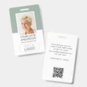 Badge Carte d'identité professionnelle moderne Nom de l' (Avant & arrière)