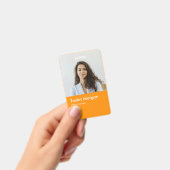 Badge Carte d'identité professionnelle moderne Orange |  (Manuel / portable)